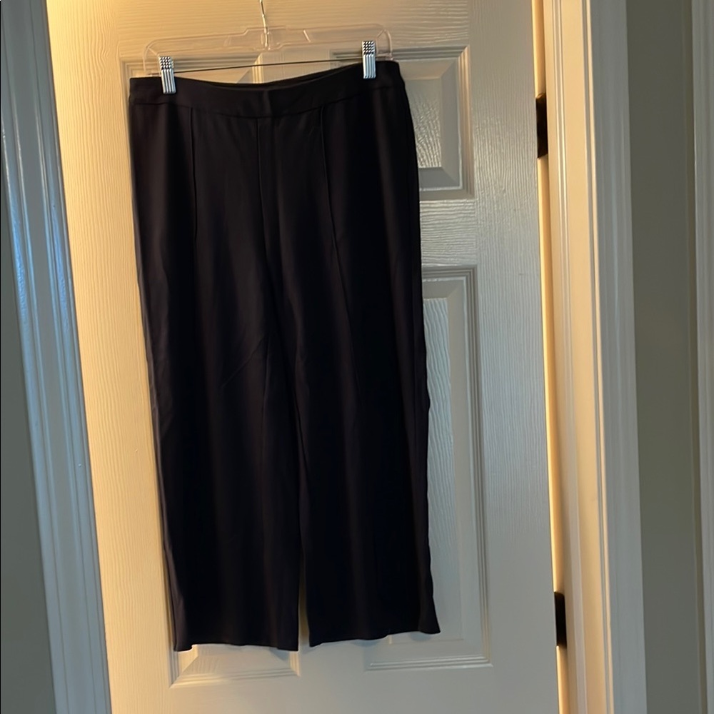 J. Jill Wearever Navy Wide Leg Cropped Pants